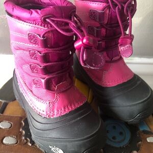 The North Face Pink and Black Winter Boots